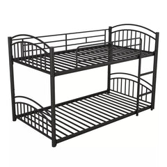 Bellemave® Metal Twin over Twin House Bunk Bed with Slide & Built-in Ladder for Kids Bellemave®