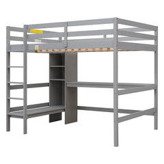 Bellemave® Full Size Loft Bed with Multifunction Shelves and Desk