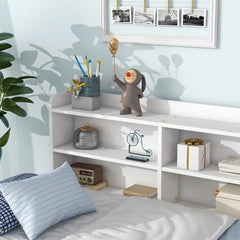 Bellemave® Wood Daybed with Side Bookcase and 2 Drawers