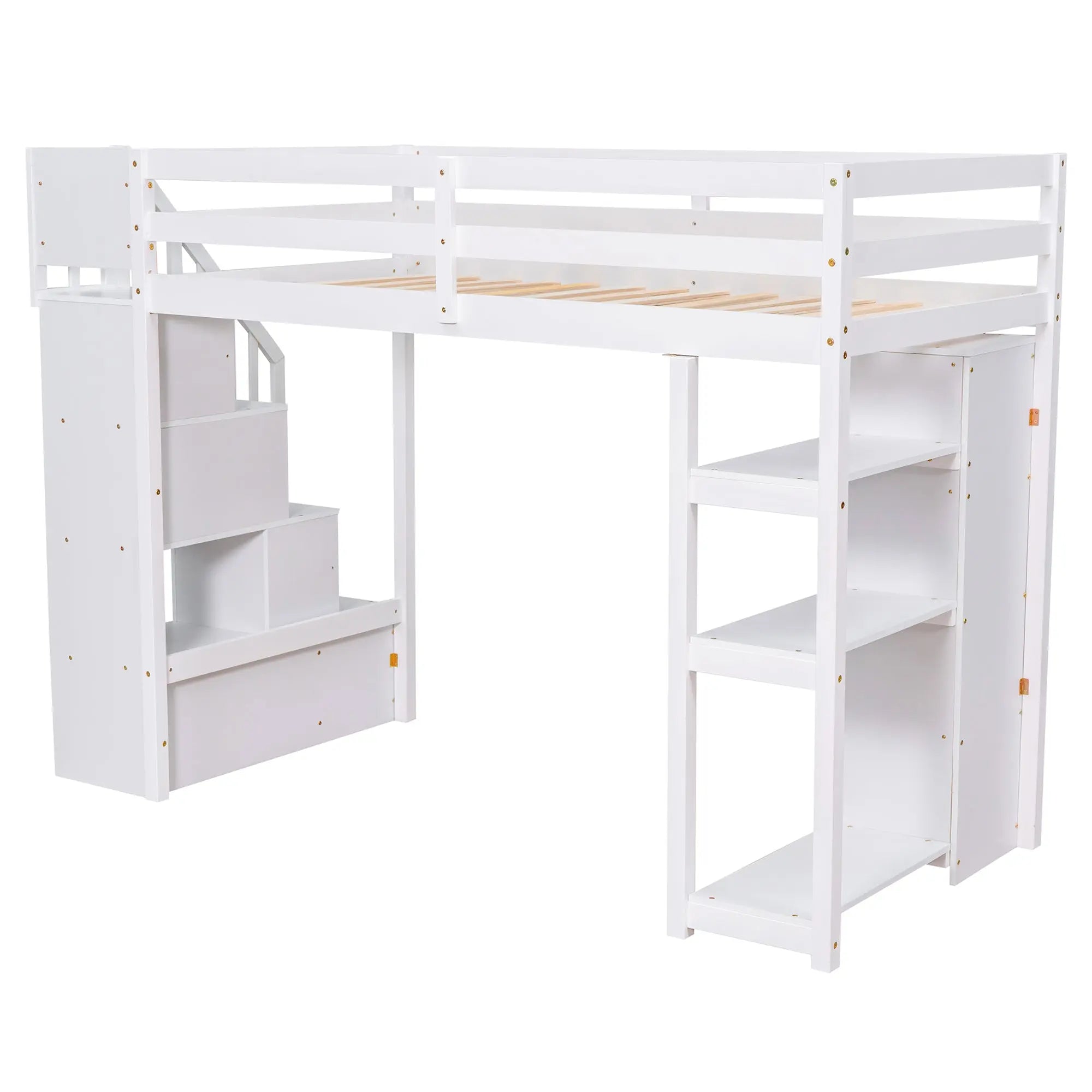 Bellemave® Twin size Loft Bed with Storage Drawers and Stairs Bellemave®