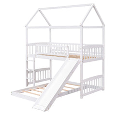 Bellemave® Twin Size Floor House Bunk Bed with Slide Bellemave®