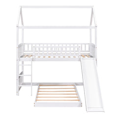 Bellemave® Twin Size Floor House Bunk Bed with Slide Bellemave®