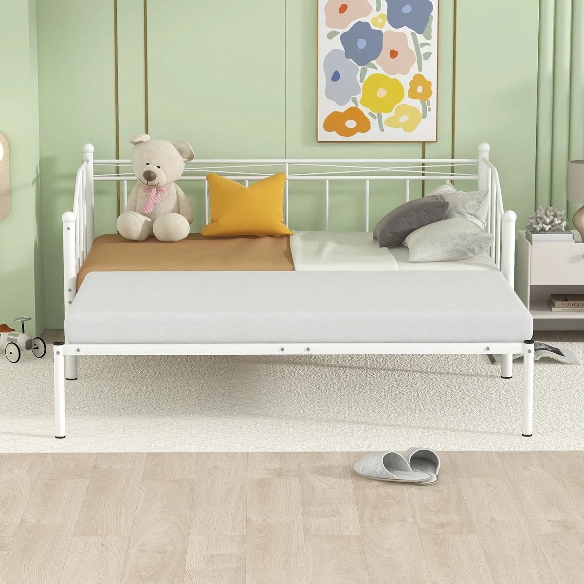 Bellemave® Twin Size Metal Daybed with Trundle