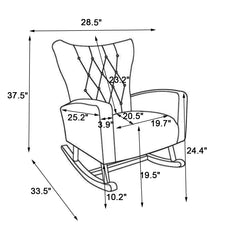 Bellemave® Baby Room High Back Rocking Chair Nursery Chair Bellemave®