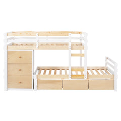 Bellemave® Twin Size Loft Bunk Bed with Drawers and Ladder Bellemave