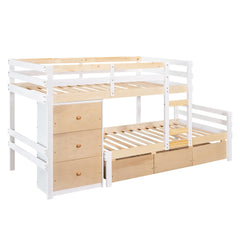 Bellemave® Twin Size Loft Bunk Bed with Drawers and Ladder Bellemave