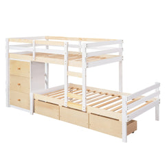 Bellemave® Twin Size Loft Bunk Bed with Drawers and Ladder Bellemave