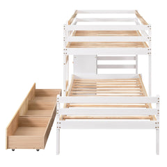 Bellemave® Twin Size Loft Bunk Bed with Drawers and Ladder Bellemave