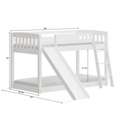 Bellemave® Twin Size Heavy Duty Solid Wood Bunk Bed with Safety Guardrails,Slide and Stairs Bellemave®