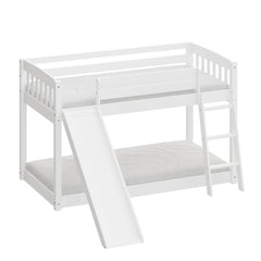 Bellemave® Twin Size Heavy Duty Solid Wood Bunk Bed with Safety Guardrails,Slide and Stairs Bellemave®