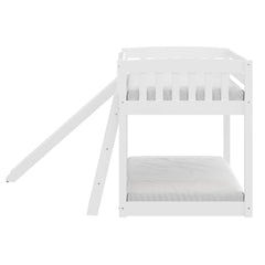 Bellemave® Twin Size Heavy Duty Solid Wood Bunk Bed with Safety Guardrails,Slide and Stairs Bellemave®