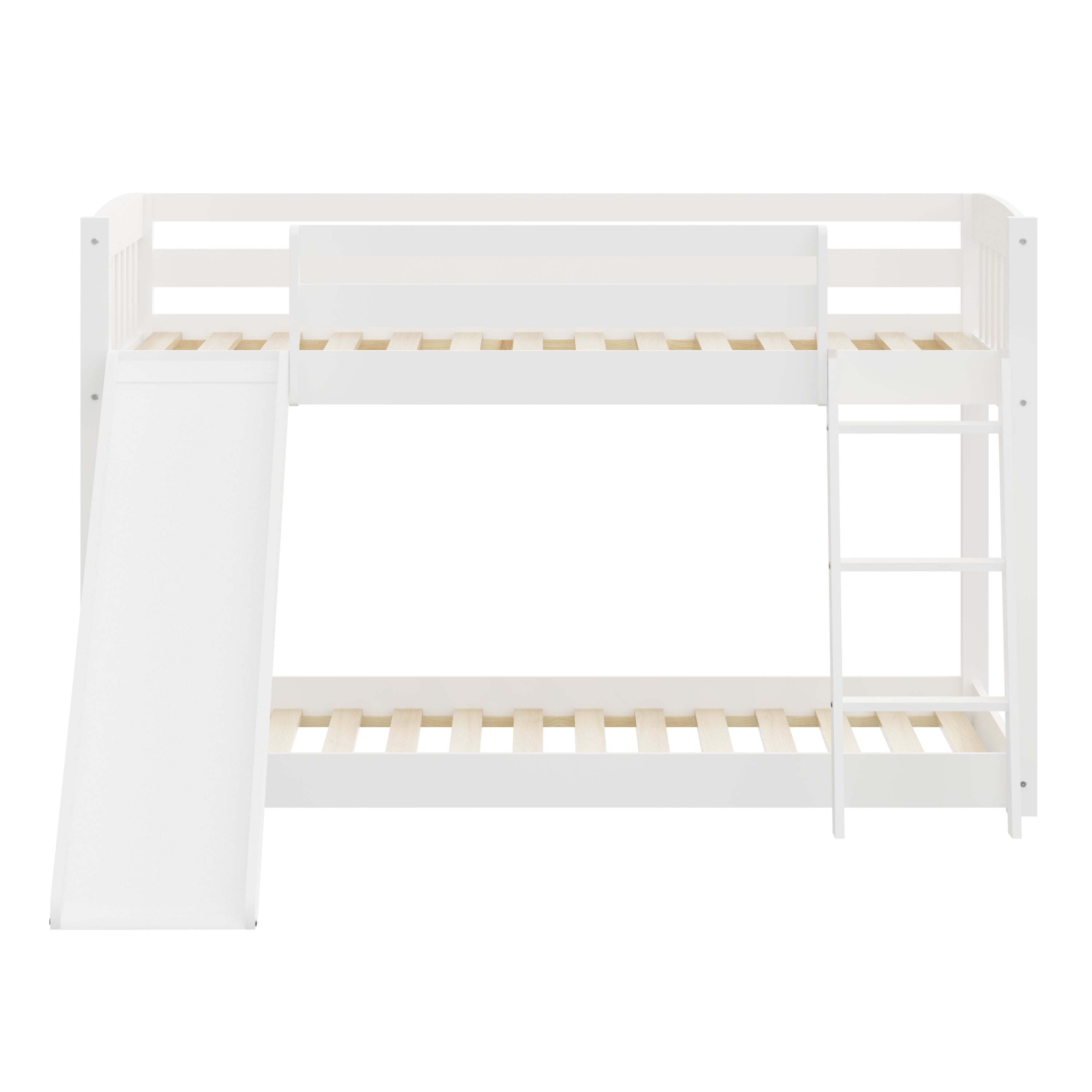 Bellemave® Twin Size Heavy Duty Solid Wood Bunk Bed with Safety Guardrails,Slide and Stairs Bellemave®