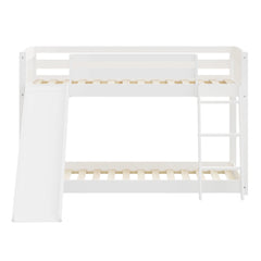 Bellemave® Twin Size Heavy Duty Solid Wood Bunk Bed with Safety Guardrails,Slide and Stairs Bellemave®