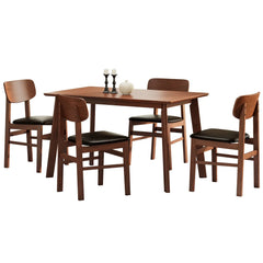 Bellemave® 5-Pieces Rustic Retro Solid RubberWood Dining Table Set,1 Dining Table and 4 Chairs Bellemave®