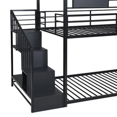 Bellemave® Twin Size Metal Bunk Bed with Slide and Steps Bellemave®