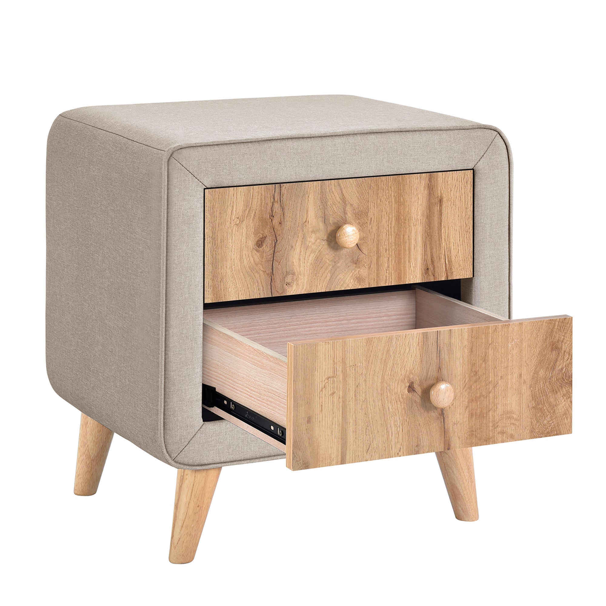 Bellemave Upholstered Wooden Nightstand with 2 Drawers