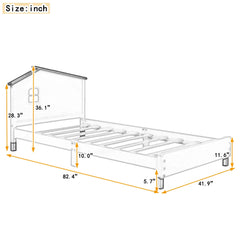 Bellemave® Wood Platform Bed with House-Shaped Headboard