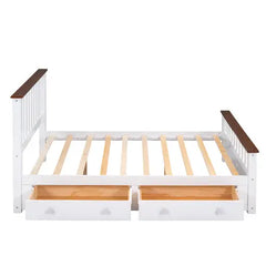 Bellemave Full Size Wood Platform Bed with Two Drawers and Wooden Slat Support Bellemave