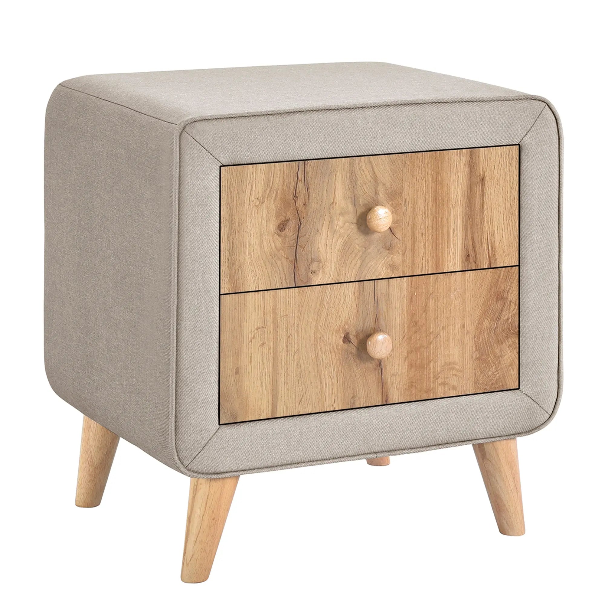 Bellemave Upholstered Wooden Nightstand with 2 Drawers Bellemave