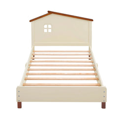 Bellemave® Wood Platform Bed with House-Shaped Headboard