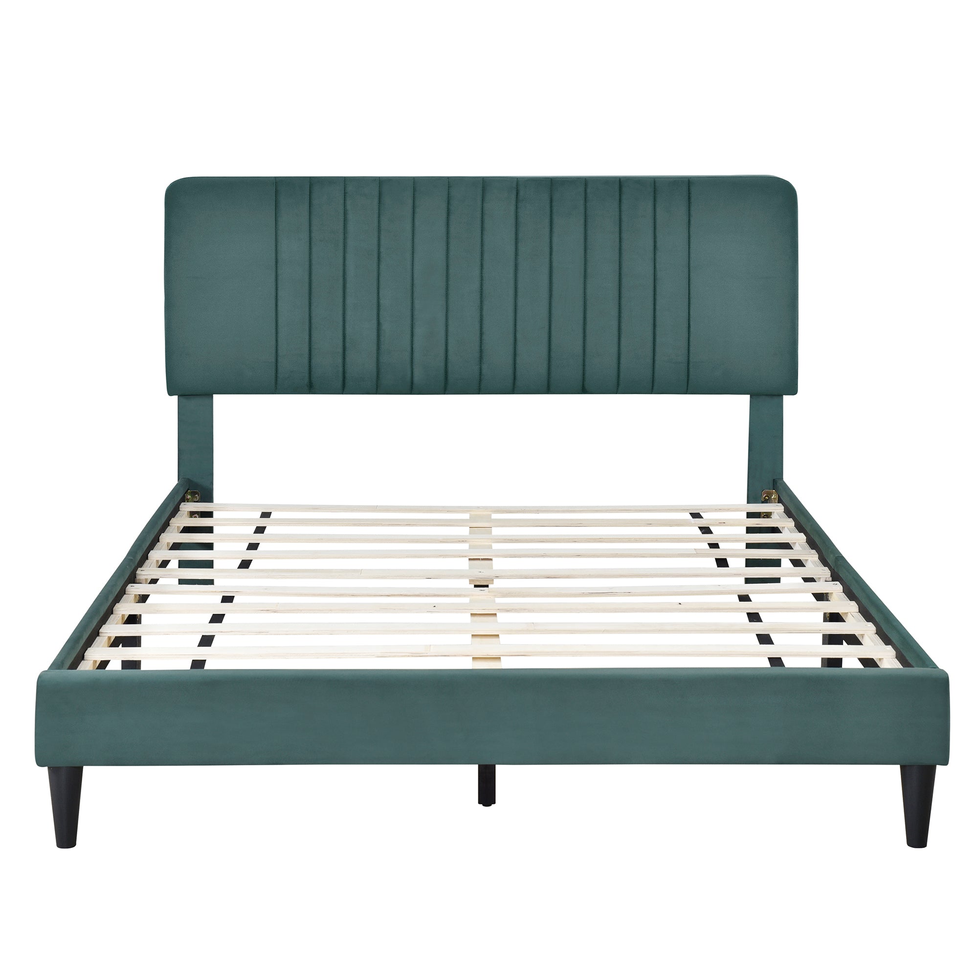 Bellemave Upholstered Platform Bed,No Box Spring Needed, Velvet Fabric