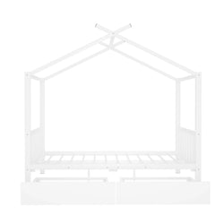 Bellemave® Full Size Metal House Bed with Two Drawers,Headboard and Footboard,Roof Design Bellemave®