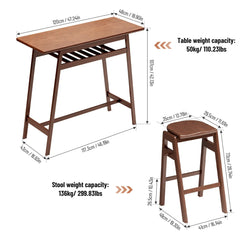 Bellemave® 3-Piece Pub Dining Set with Shelf and Hooks Bellemave®