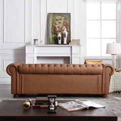 Bellemave 88.5" Classic Chesterfield Sofa Faux Leather Bellemave