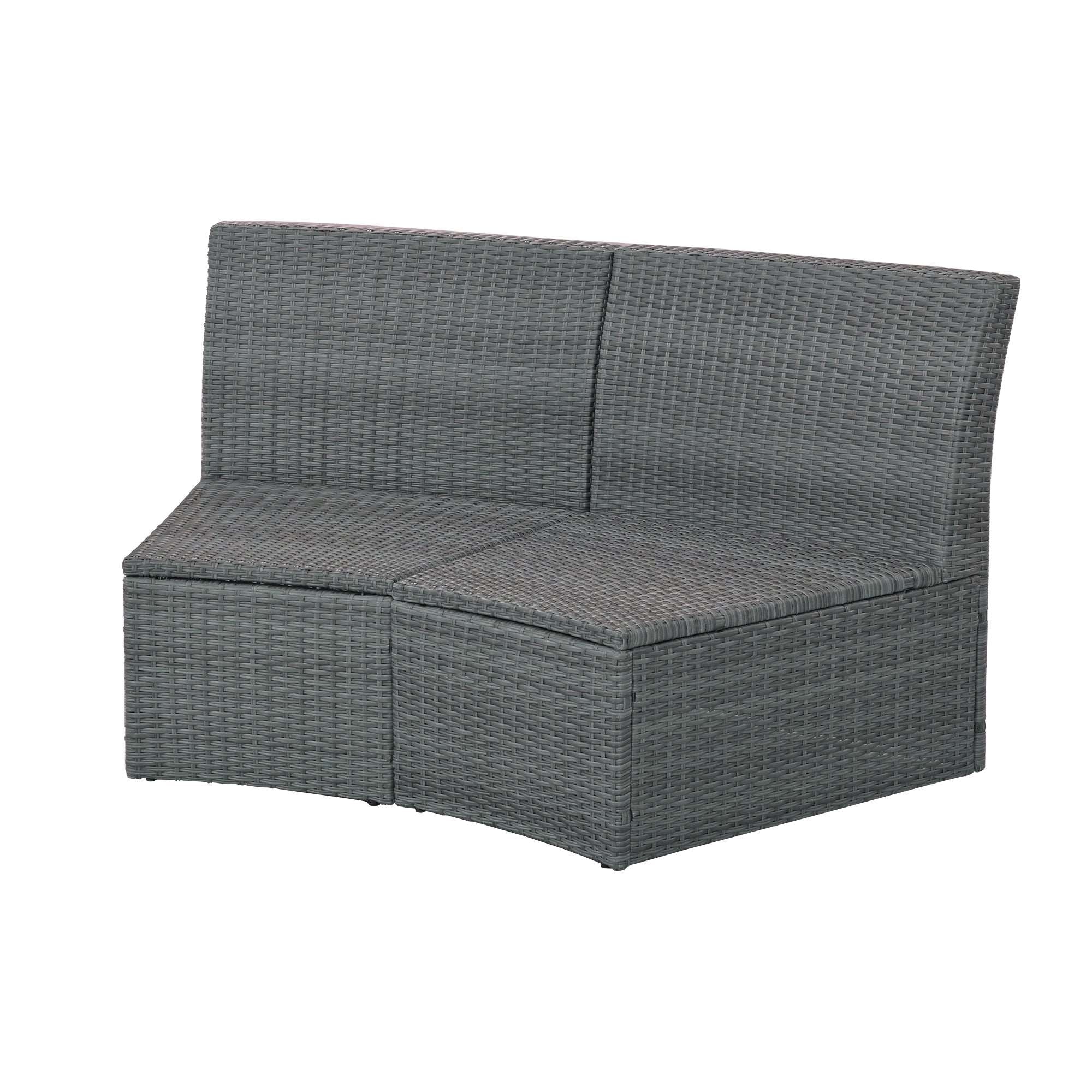 Bellemave 10-Piece Outdoor Sectional Half Round Patio Rattan Sofa Set, PE Wicker Conversation Furniture Set