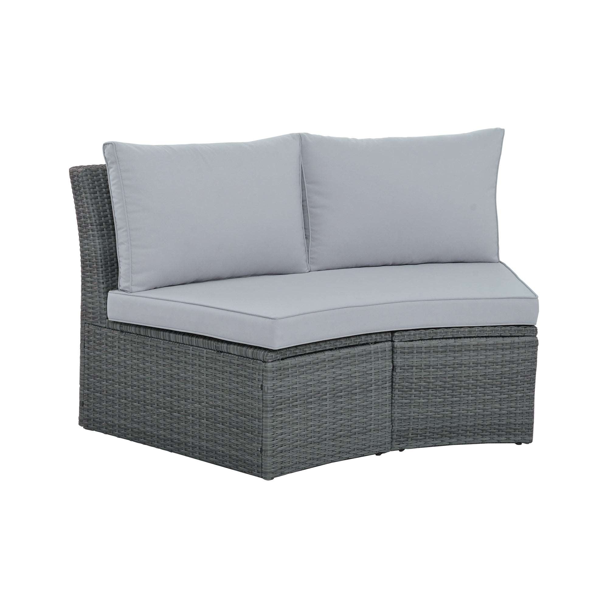 Bellemave 10-Piece Outdoor Sectional Half Round Patio Rattan Sofa Set, PE Wicker Conversation Furniture Set