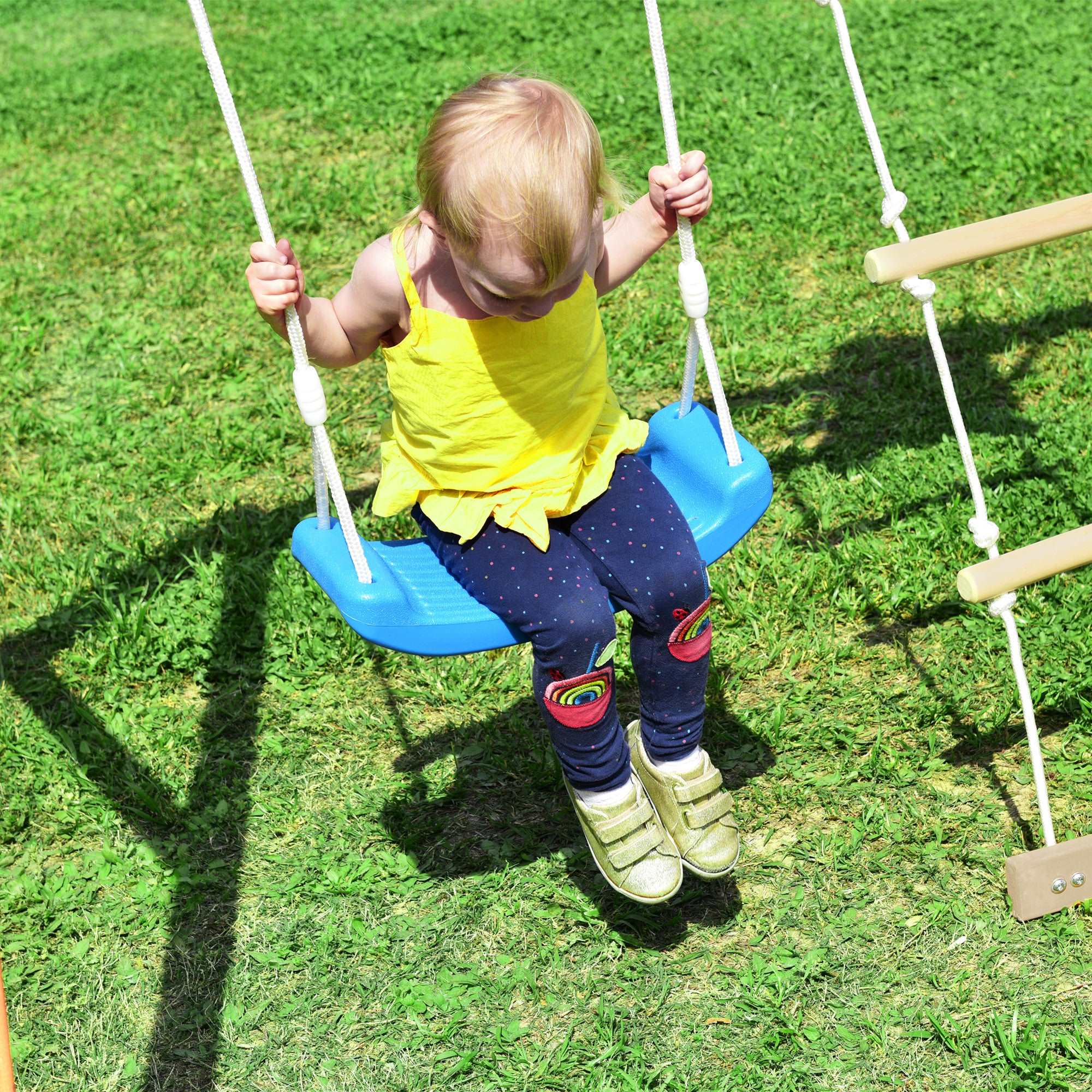 Bellemave Wooden Swing Set with Slide, Outdoor Playset Backyard Activity Playground Climb Swing Outdoor Play Structure for Toddlers