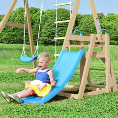 Bellemave Wooden Swing Set with Slide, Outdoor Playset Backyard Activity Playground Climb Swing Outdoor Play Structure for Toddlers