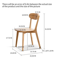 Bellemave® 100% Natural Oak Wood Dirt-Free Wood Chair Bellemave®