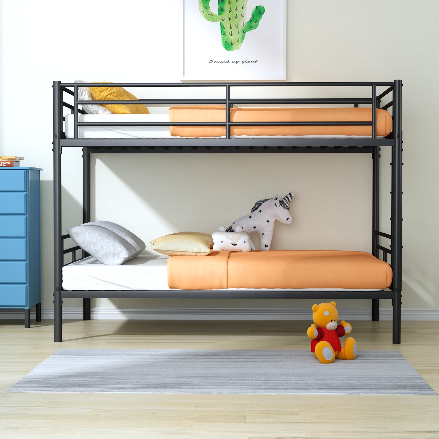 Bellemave® Twin Size Metal Bunk Bed with Removable Ladder Bellemave®