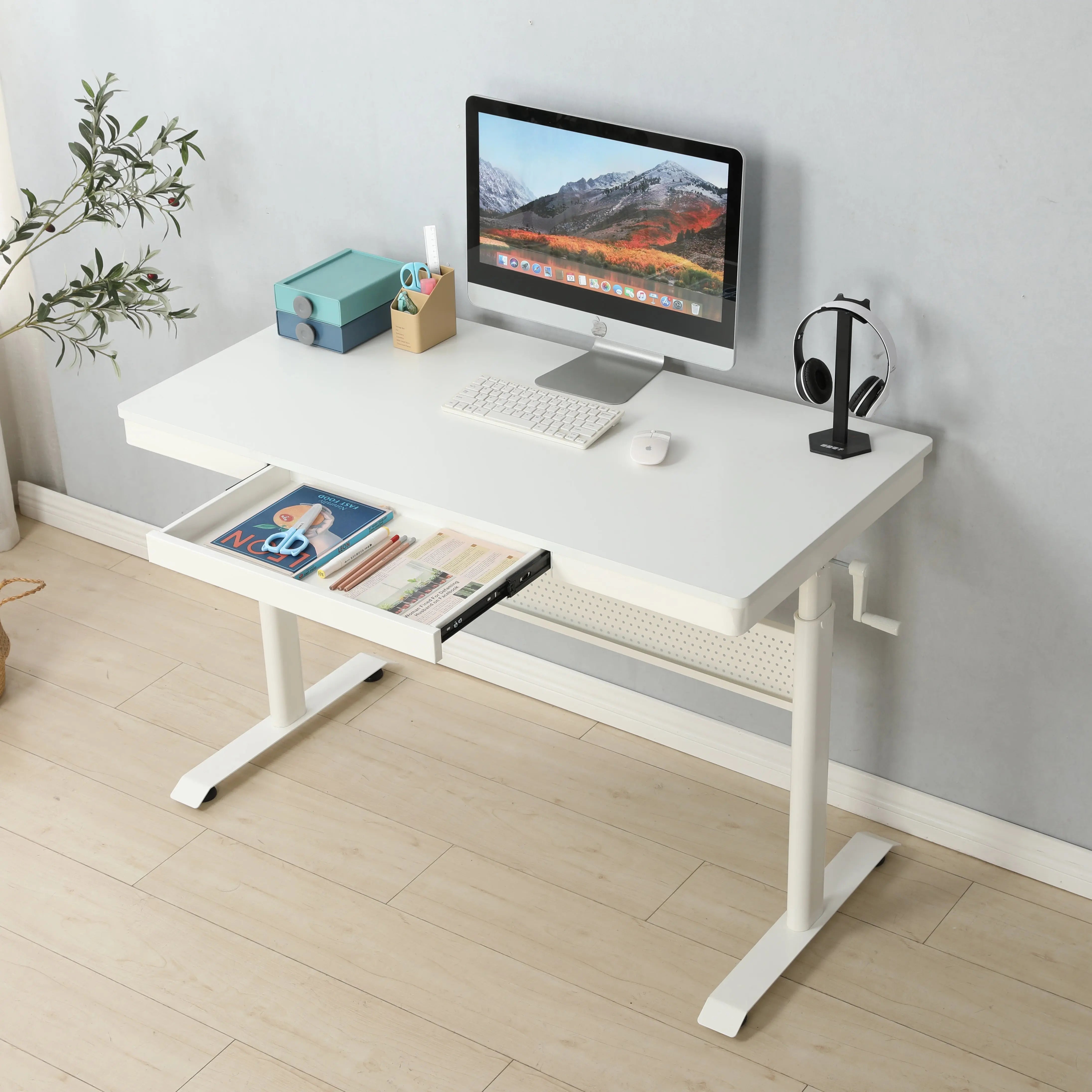 Bellemave® 48" Adjustable Height Stand up Desk with Metal Drawer Bellemave®