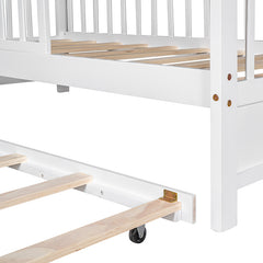 Bellemave® Wooden House Bed with Trundle Bed