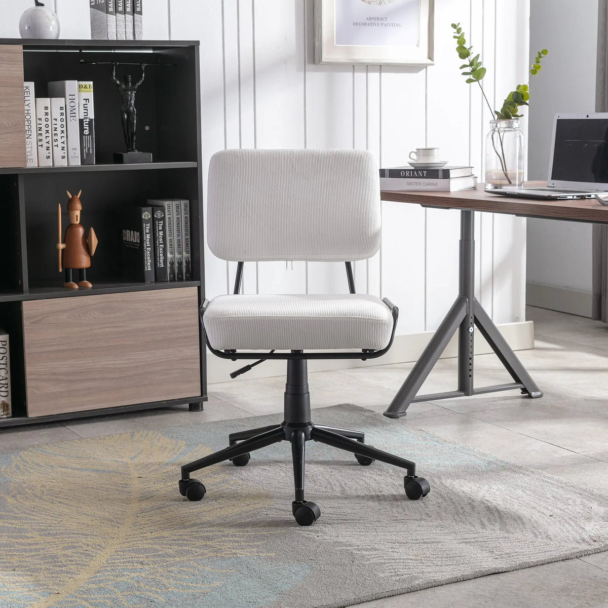 Bellemave® Corduroy Home Office Chair Adjustable Height with Wheels Bellemave®