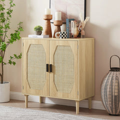 Bellemave® Kitchen Storage Cabinets with Rattan Decorated Doors Bellemave®