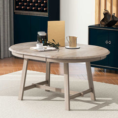 Bellemave 56.6" Wood Round Extendable Dining Table