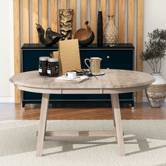 Bellemave 56.6" Wood Round Extendable Dining Table