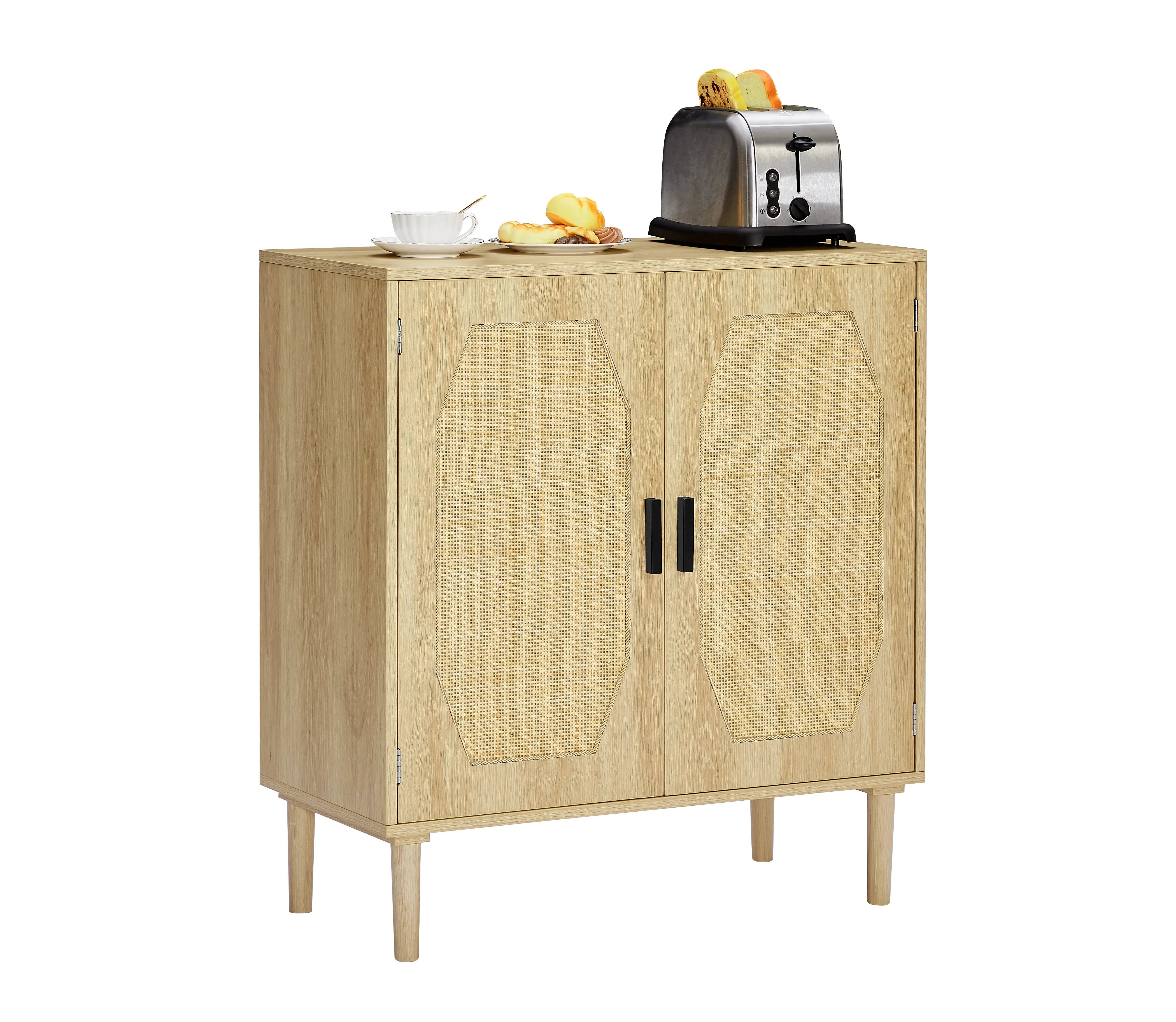 Bellemave® Kitchen Storage Cabinets with Rattan Decorated Doors Bellemave®