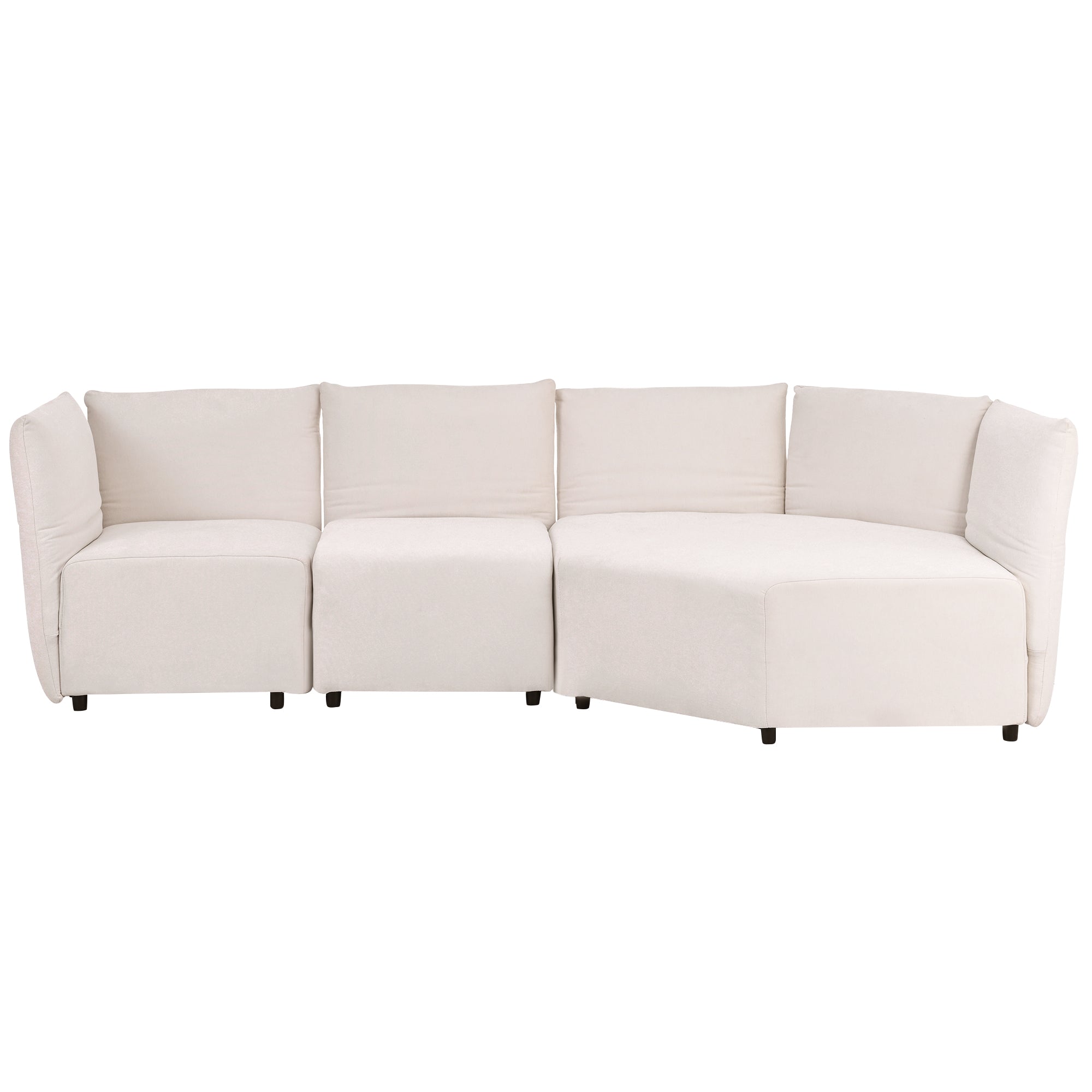 Bellemave 106.3" Stylish Sofa Set with Polyester Upholstery with Adjustable Back with Free Combination