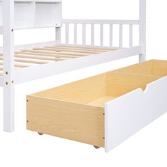 Bellemave® House Bed with 2 Drawers and Storage Shelf