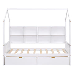 Bellemave® House Bed with 2 Drawers and Storage Shelf