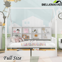 Bellemave® House Bed with 2 Drawers and Storage Shelf