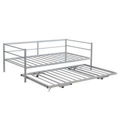 Bellemave® Twin Size Metal Daybed with Adjustable Trundle