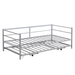 Bellemave® Twin Size Metal Daybed with Adjustable Trundle