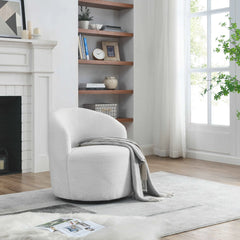 Bellemave Living Room 360 ° Swivel Chair with Round Storage