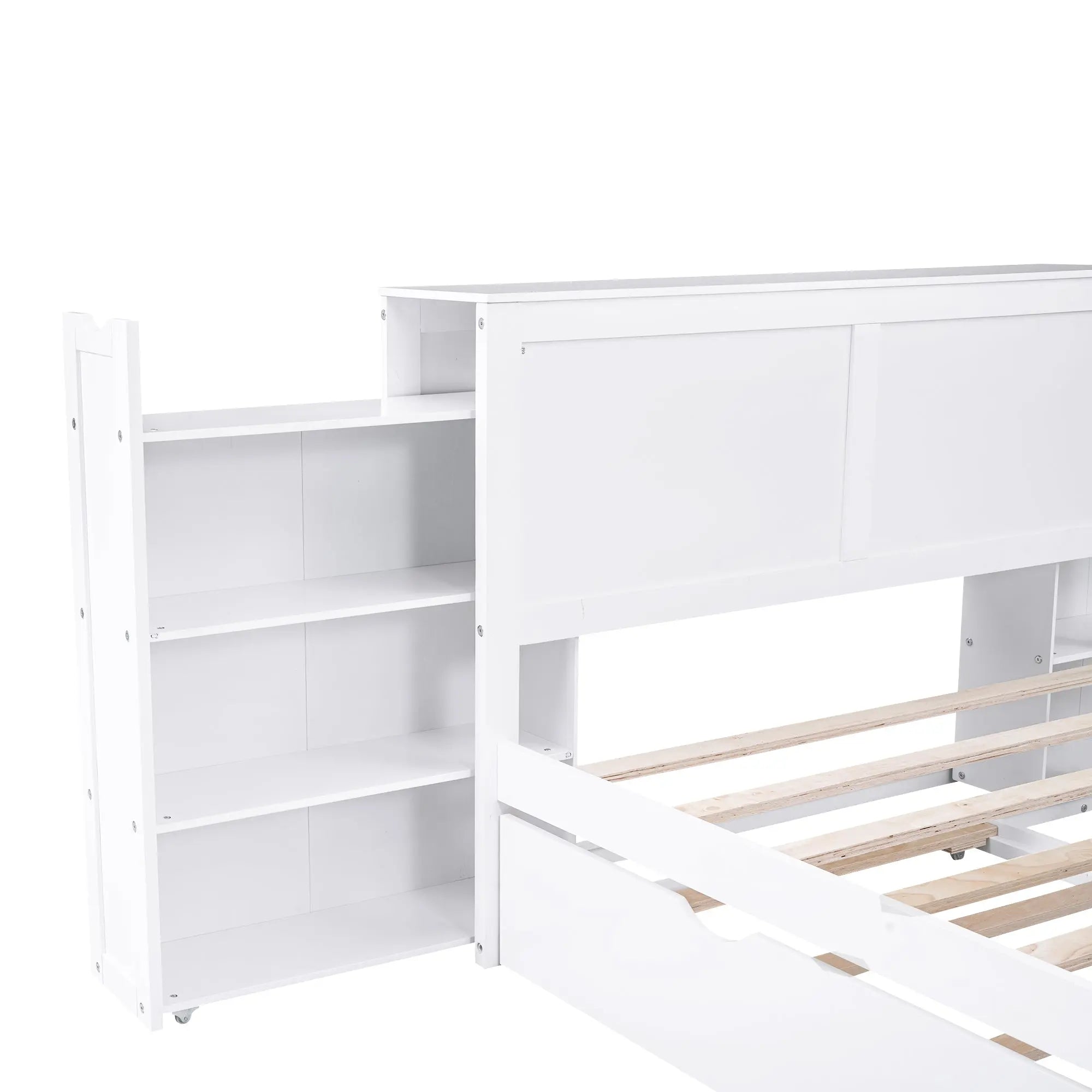 Bellemave® Storage Platform Bed with Pull Out Shelves and Trundle Bellemave®