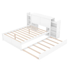 Bellemave® Storage Platform Bed with Pull Out Shelves and Trundle Bellemave®